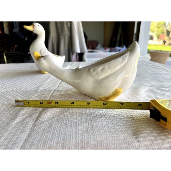 Ceramic Duck Planters Family Two Adults, Ducklings in Round Planter Vintage - Picture 9 of 16